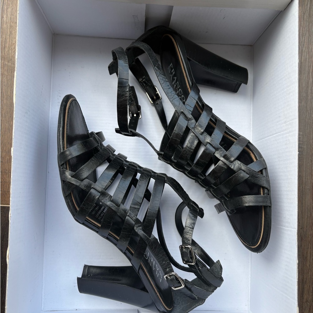 Franco Sarto Black Strappy Heels